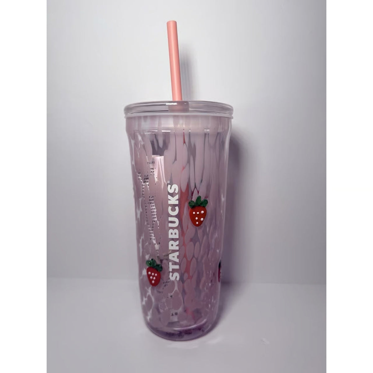Starbucks Pink Vibes Strawberry Glass Cold Cup — 16oz