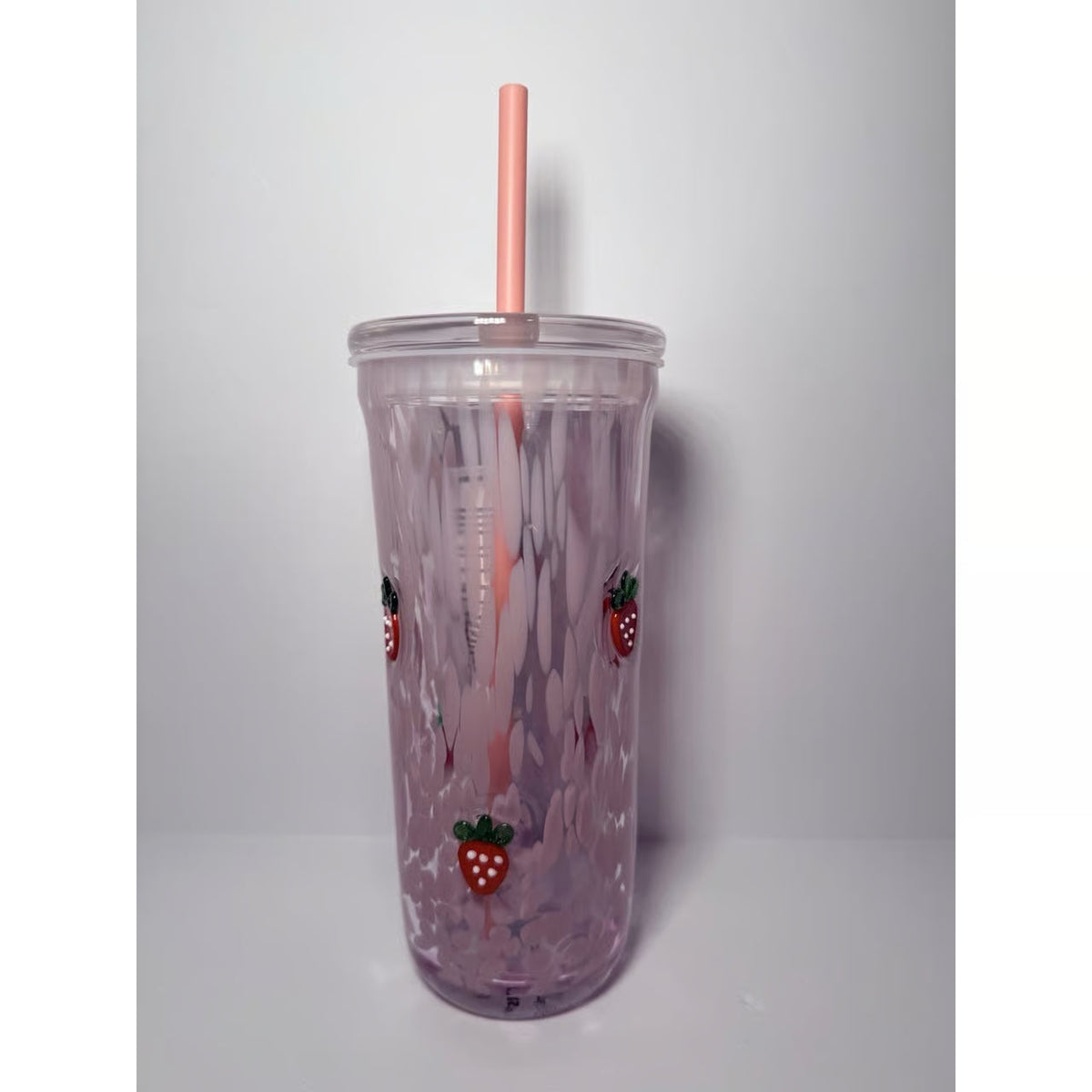 Starbucks Pink Vibes Strawberry Glass Cold Cup — 16oz