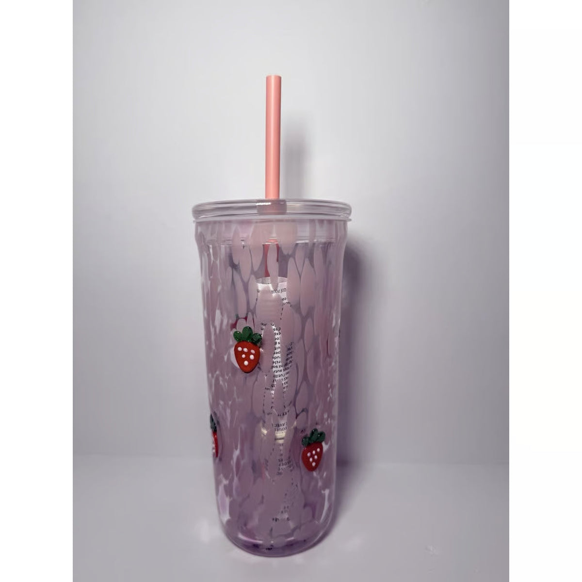 Starbucks Pink Vibes Strawberry Glass Cold Cup — 16oz