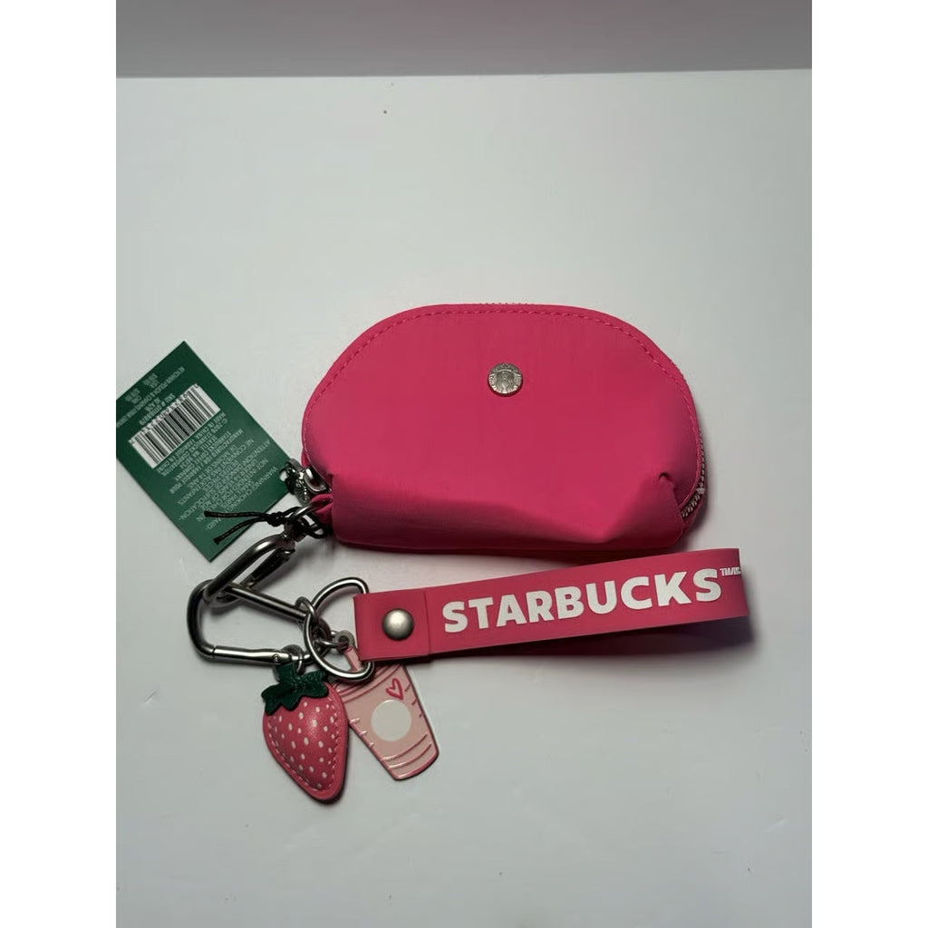 Starbucks Pink Keychain Pouch with Strap