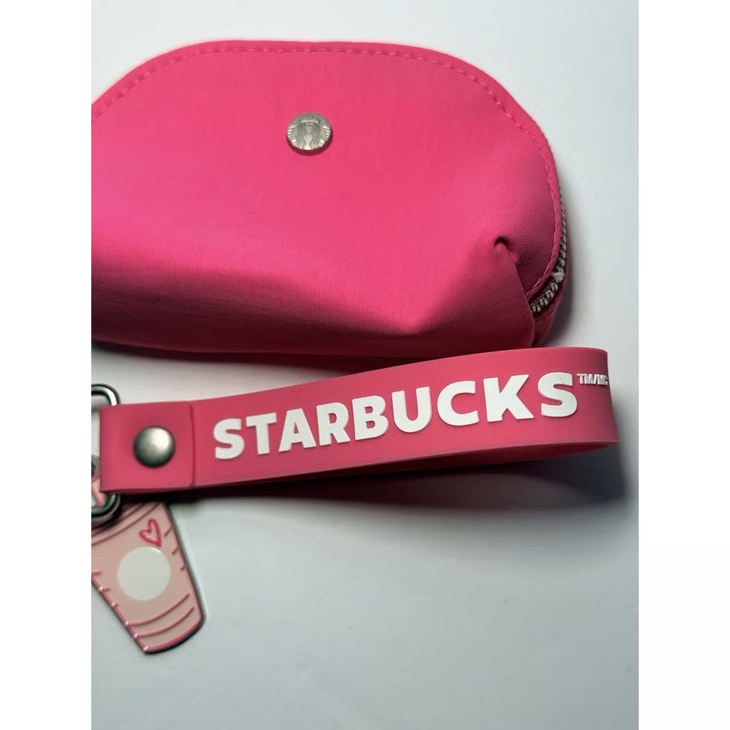 Starbucks Pink Keychain Pouch with Strap