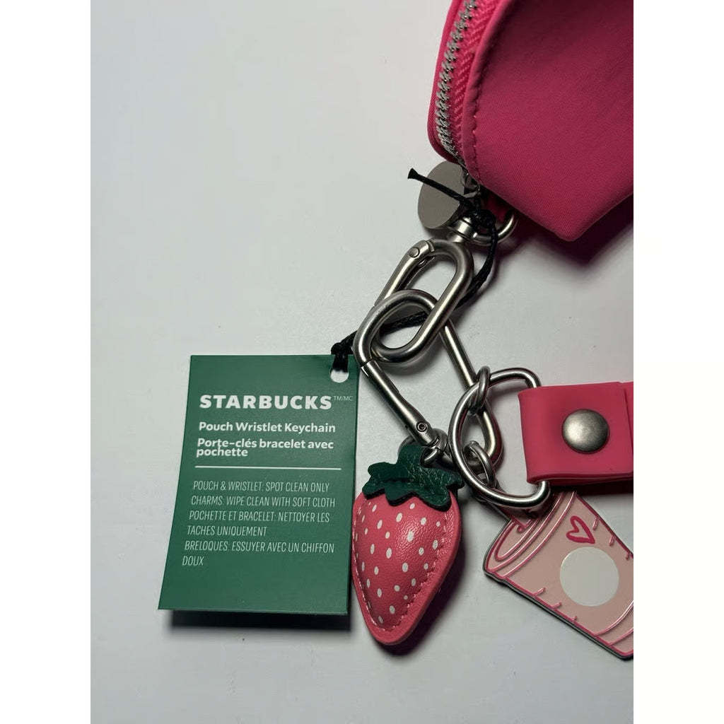 Starbucks Pink Keychain Pouch with Strap