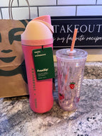 Starbucks Strawberry Glass Cup & Limited Edition Owala Bundle