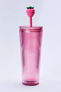 Starbucks 2026 Pink Strawberry Topper Cold Cup 24 Oz