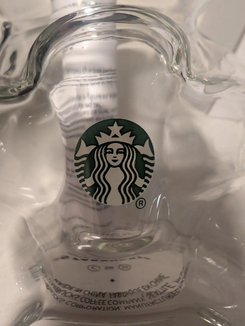 Starbucks Teddy Bear Bearista Barista Green Hat Glass Cold Cup 20oz USA Limited