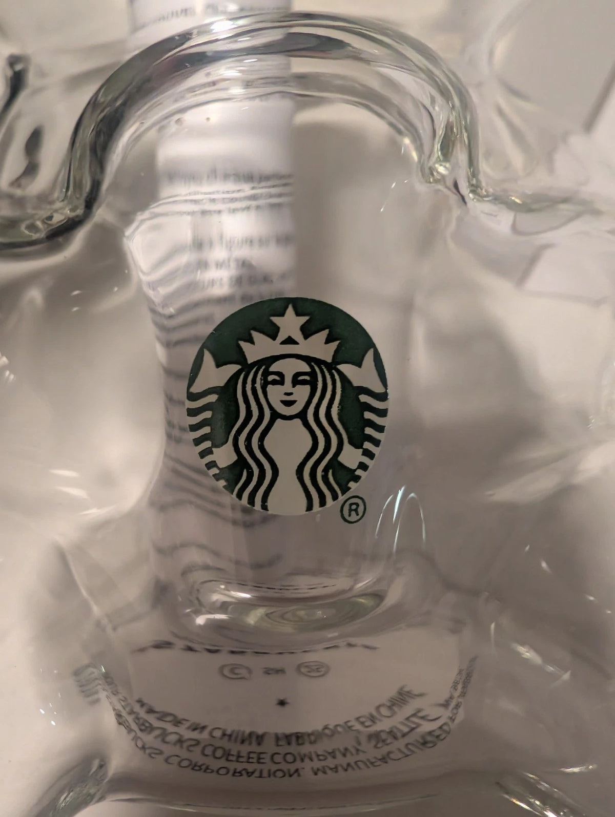 Starbucks Teddy Bear Bearista Barista Green Hat Glass Cold Cup 20oz USA Limited