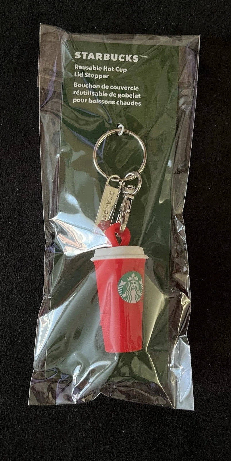 Starbucks Reusable Hot Cup Lid Stopper Red Cup Keychain Winter 2025 Collection