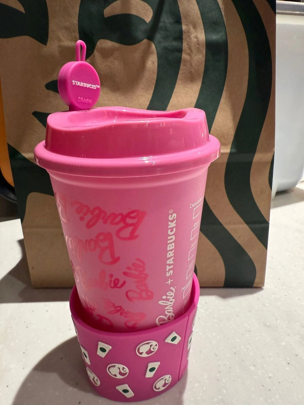 Starbucks X Barbie Reusable Cup Size 16 oz + Cup Sleeve + Stopper 2025