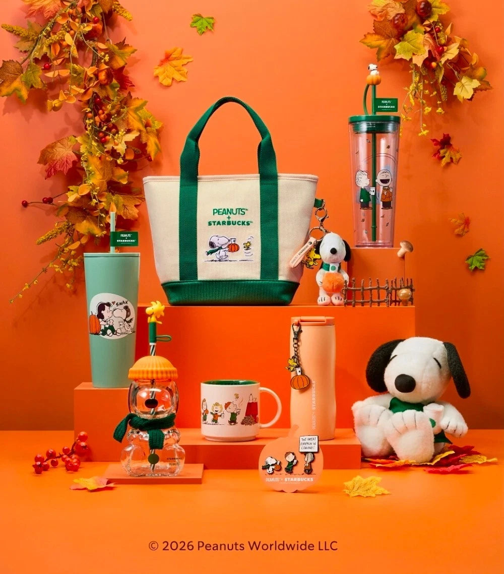 Starbucks Korea 2026 PEANUTS Snoopy Tumbler Cup Mug Bearista Keychain Coldcup MD