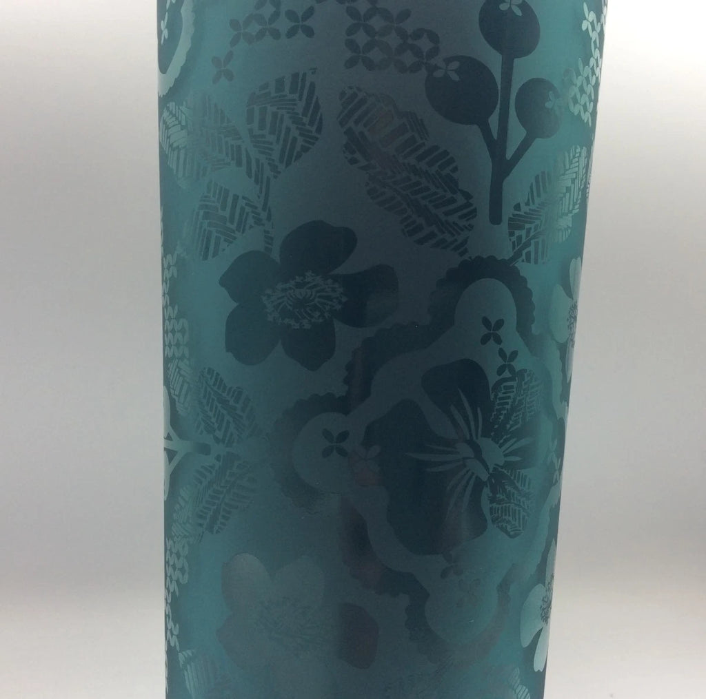 Starbucks Cold Tumbler Fall 2025 Blue/Green Floral Silicone Straw Charm 24oz