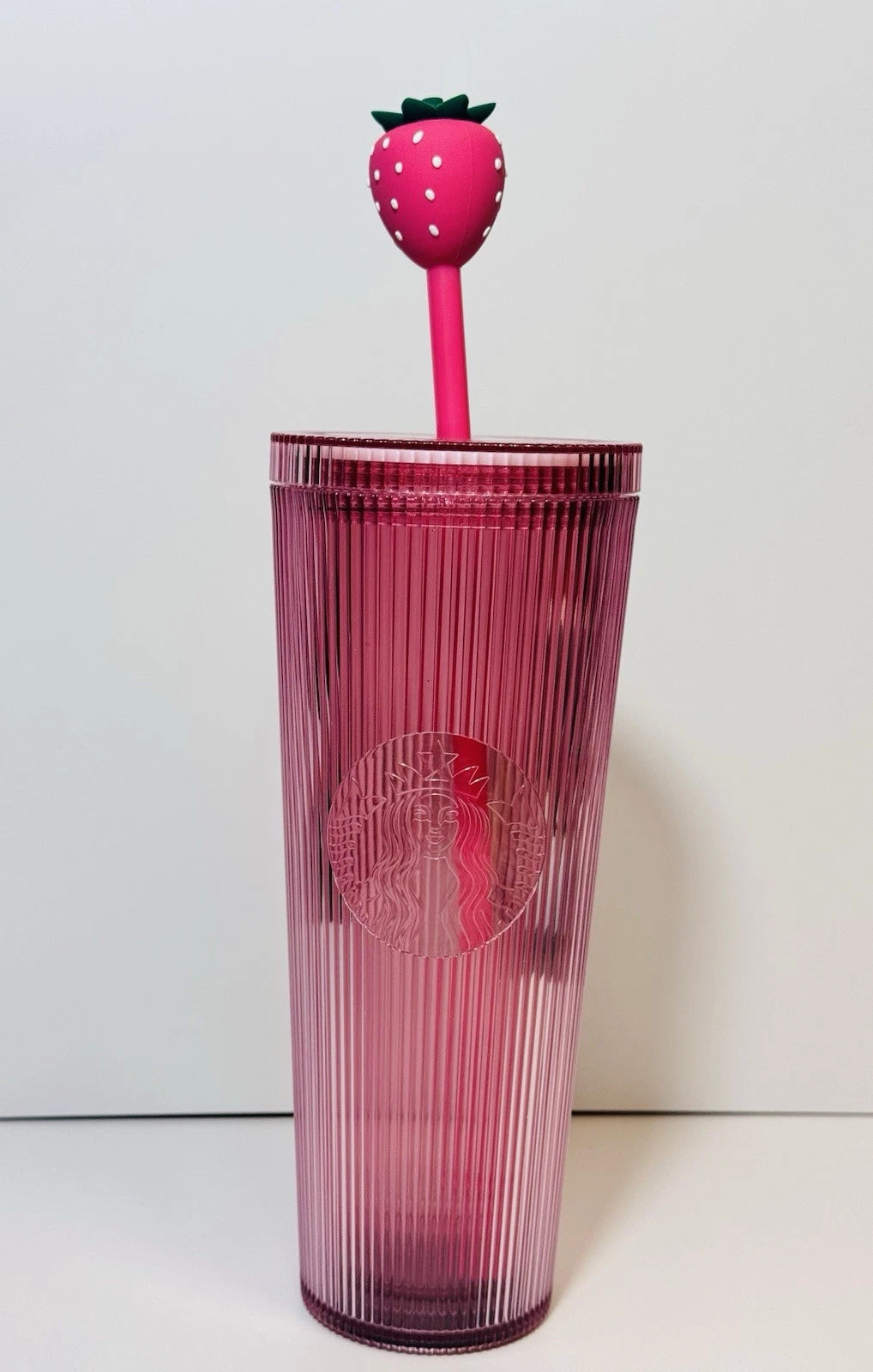 🍓NWT Starbucks 2026 Pink Drink Limited Edition Cold Cup w/ Strawberry Topper