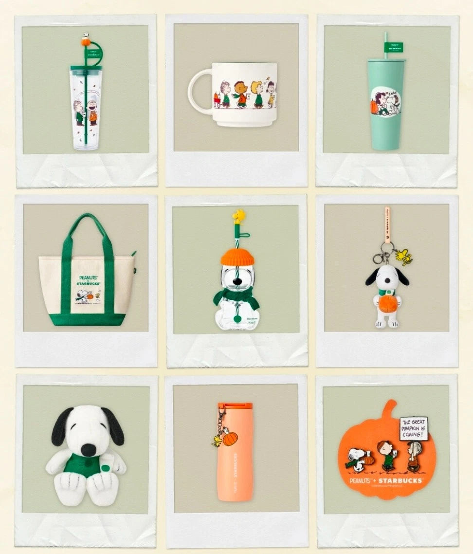 Starbucks Korea 2026 PEANUTS Snoopy Tumbler Cup Mug Bearista Keychain Coldcup MD