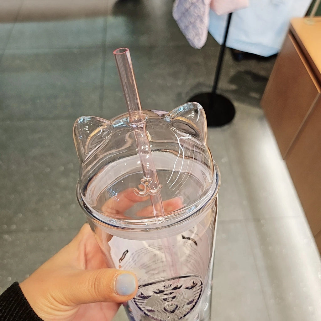 Starbucks Korea 2026 Cherry Blossom MD Blooming Cat Glass Coldcup 500ml