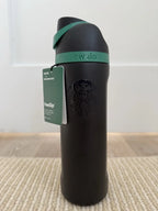 Starbucks x Owala FreeSip 24oz Black Green Insulated Bottle New w/ Tags