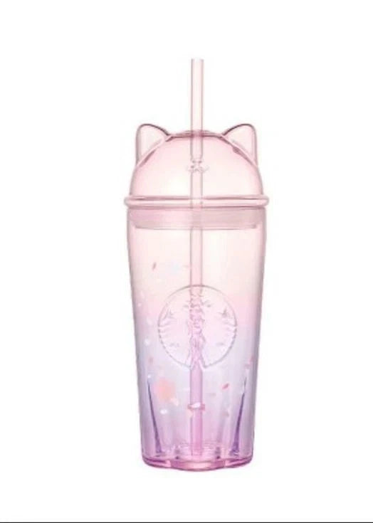 Starbucks Korea 2026 Cherry Blossom Blooming Cat Glass Cold Cup 500ml Limited