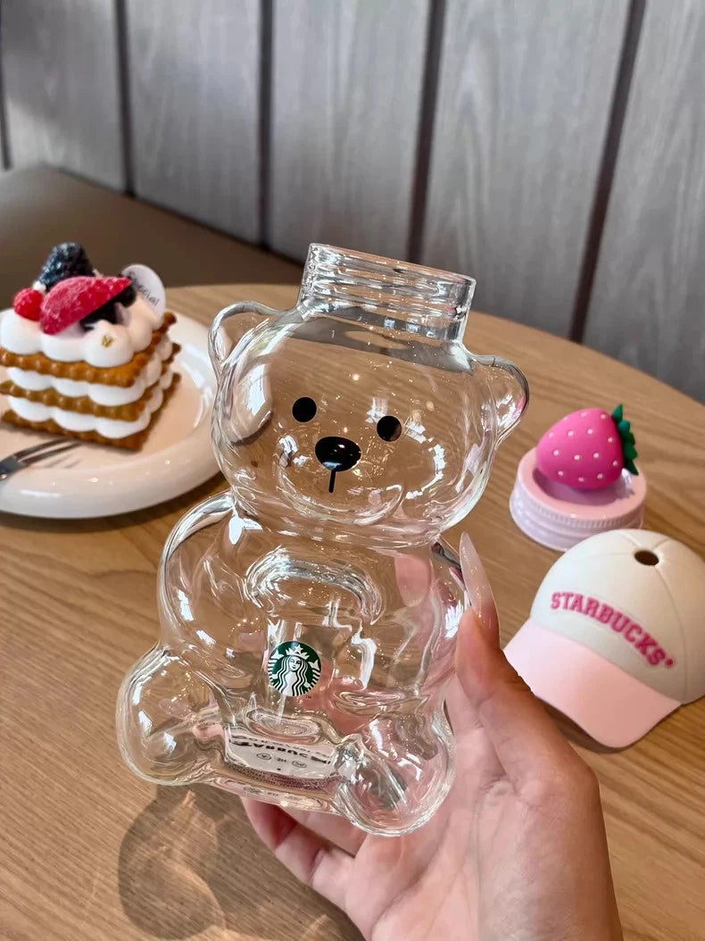 2026 New Starbucks Bearista Bear Cup Tumblers Strawberry Topper Baseball cap hot