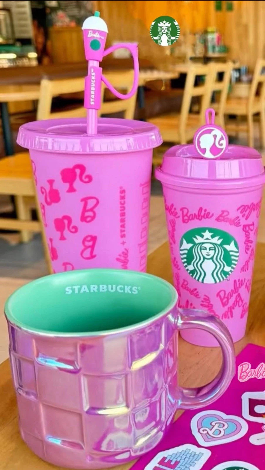 Starbucks X Barbie Reusable Cup Size 16 oz + Cup Sleeve + Stopper 2025