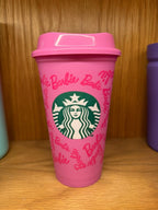 Starbucks X Barbie Reusable Cup Size 16 oz + Cup Sleeve + Stopper 2025
