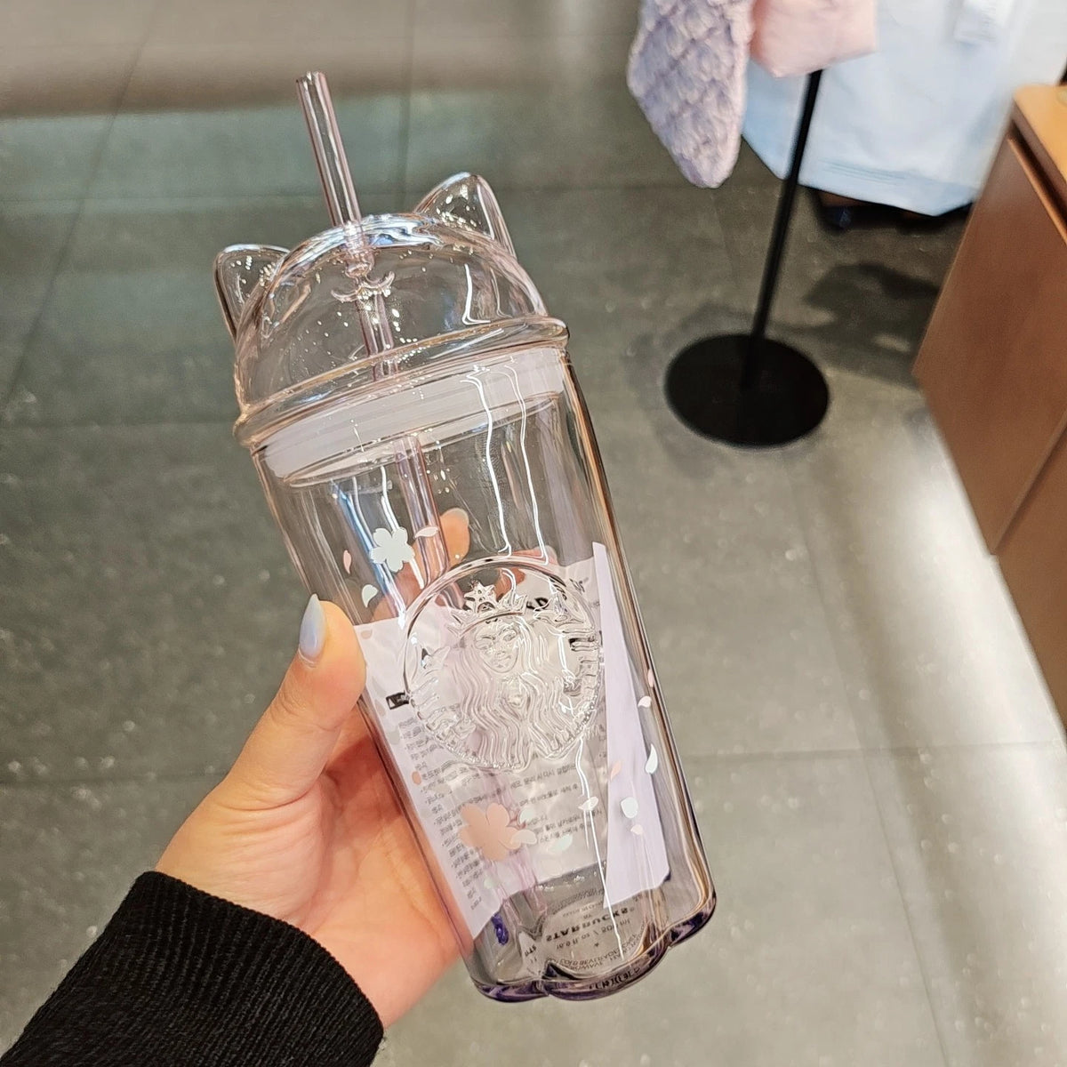 Starbucks Korea 2026 Cherry Blossom MD Blooming Cat Glass Coldcup 500ml
