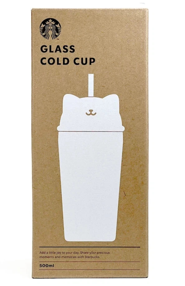 Starbucks Korea 2026 Cherry Blossom Blooming Cat Glass Cold Cup 500ml Limited