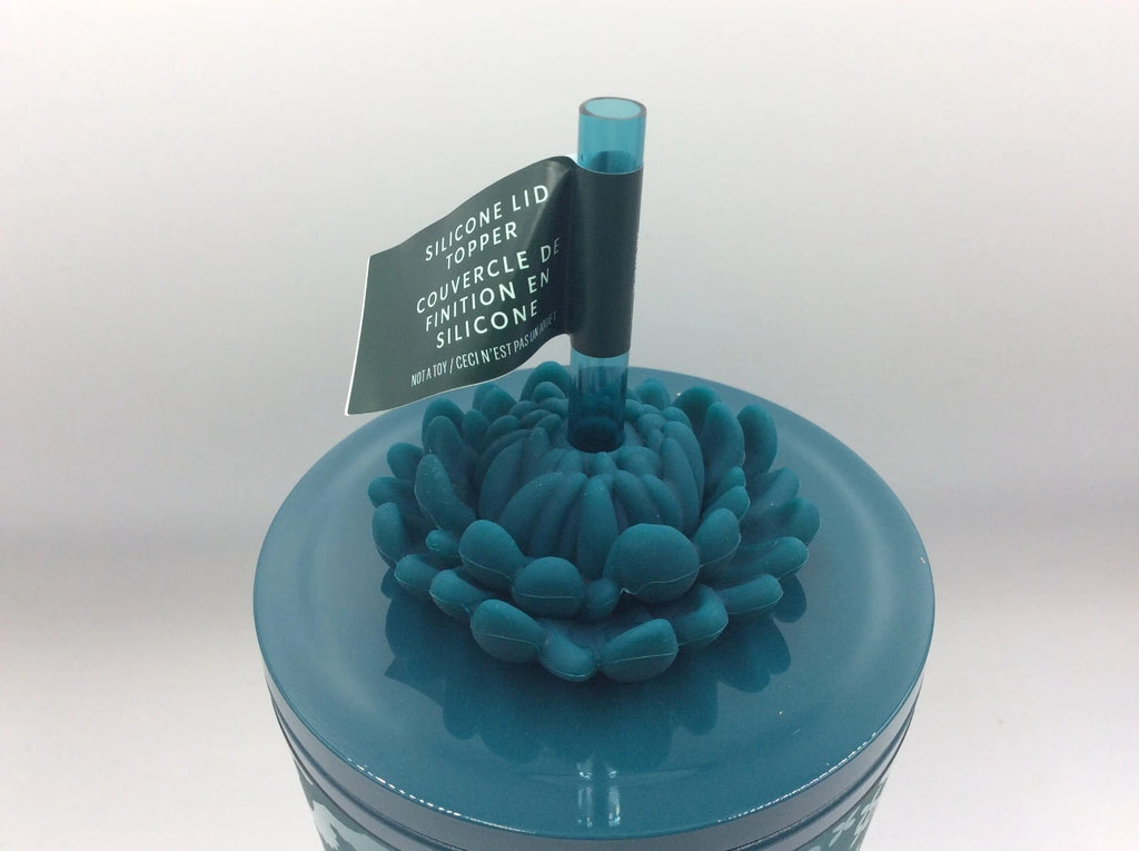 Starbucks Cold Tumbler Fall 2025 Blue/Green Floral Silicone Straw Charm 24oz