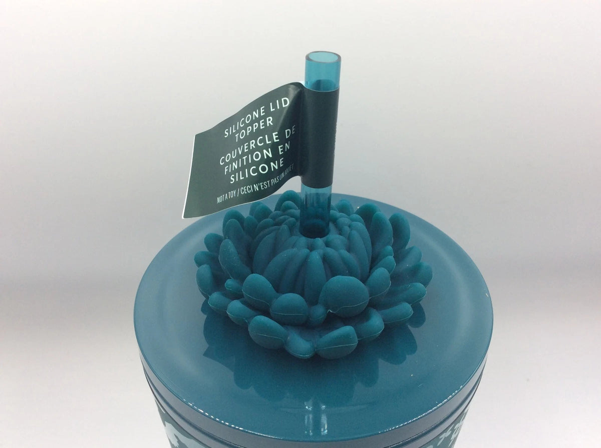 Starbucks Cold Tumbler Fall 2025 Blue/Green Floral Silicone Straw Charm 24oz